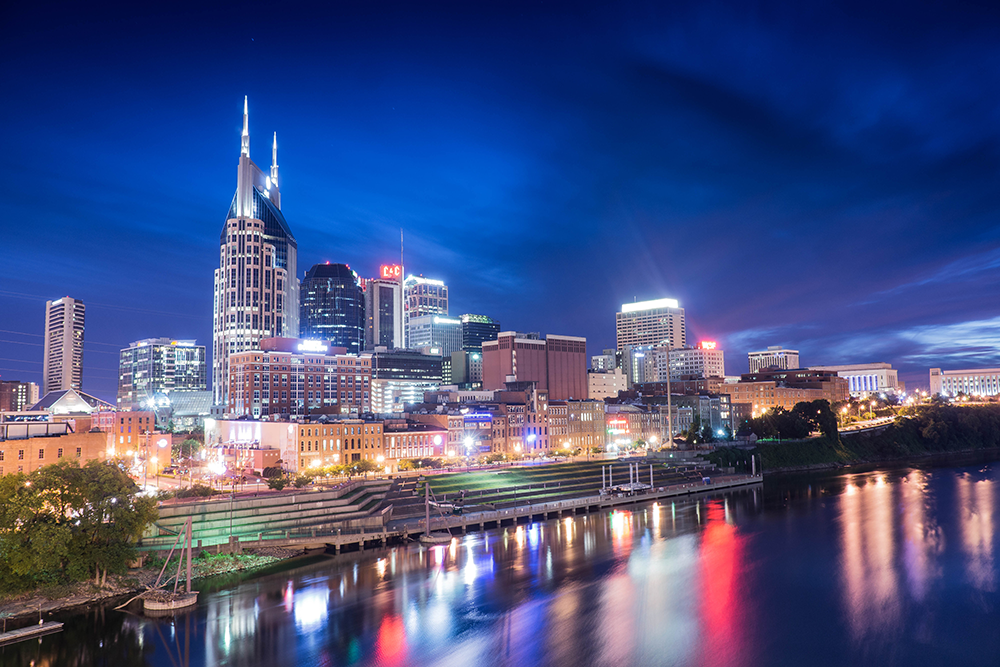 Nashville Skyline Over the River