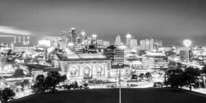 Kansas City Skyline B&W Union Station